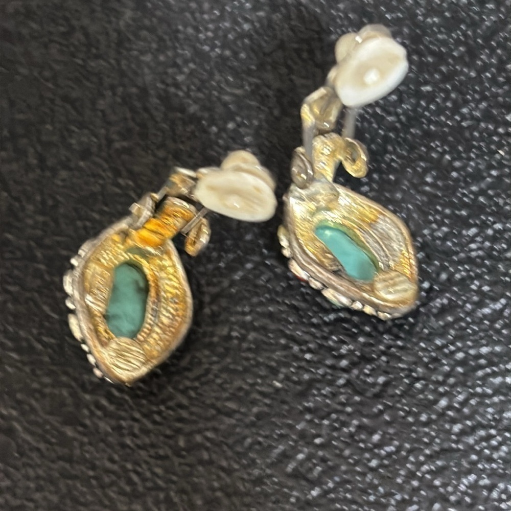 MX Turquoise and Red Stone Pendant Earrings Jewelry Set Native American​ - Picture 6 of 10